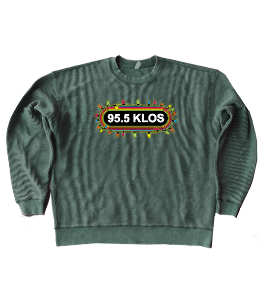 Christmas Racetrack CozyCord Crewneck Sweater - Green